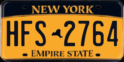 NY license plate HFS2764