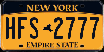 NY license plate HFS2777