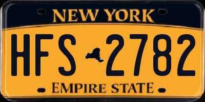 NY license plate HFS2782