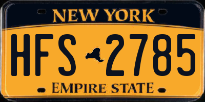 NY license plate HFS2785