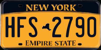 NY license plate HFS2790