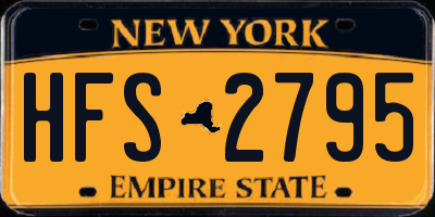 NY license plate HFS2795
