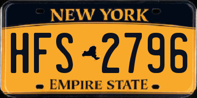 NY license plate HFS2796