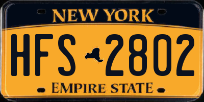 NY license plate HFS2802