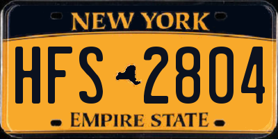 NY license plate HFS2804