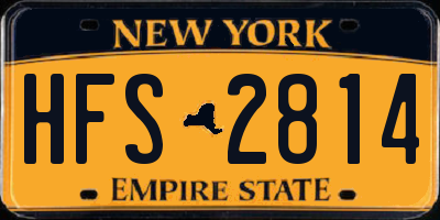 NY license plate HFS2814
