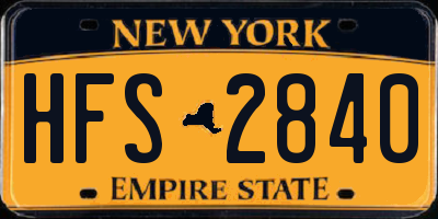 NY license plate HFS2840