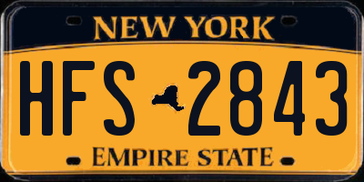 NY license plate HFS2843