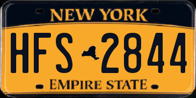 NY license plate HFS2844