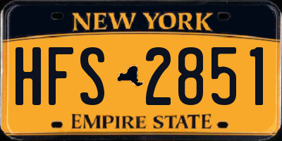 NY license plate HFS2851