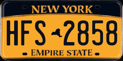 NY license plate HFS2858