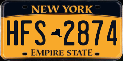 NY license plate HFS2874