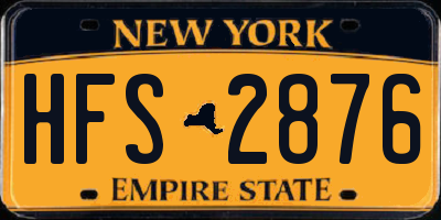 NY license plate HFS2876