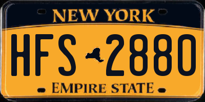 NY license plate HFS2880