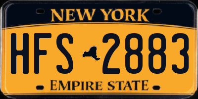 NY license plate HFS2883