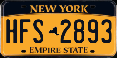 NY license plate HFS2893
