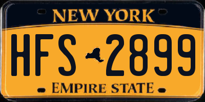 NY license plate HFS2899
