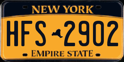 NY license plate HFS2902