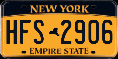 NY license plate HFS2906