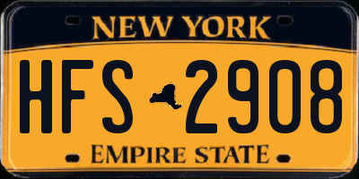 NY license plate HFS2908