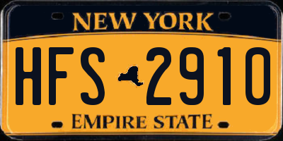 NY license plate HFS2910