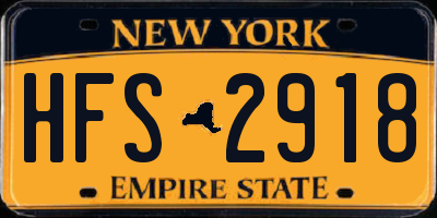 NY license plate HFS2918