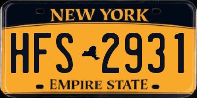 NY license plate HFS2931