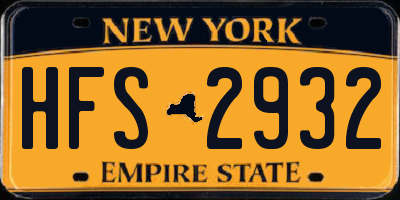 NY license plate HFS2932