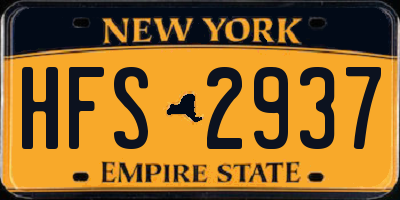 NY license plate HFS2937