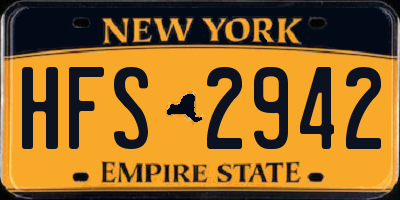 NY license plate HFS2942