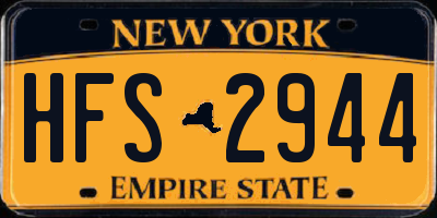 NY license plate HFS2944
