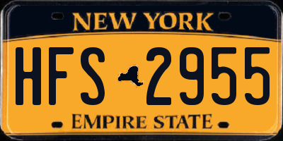 NY license plate HFS2955