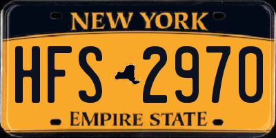 NY license plate HFS2970