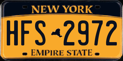 NY license plate HFS2972