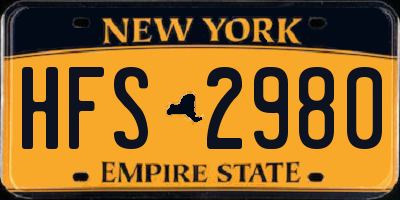NY license plate HFS2980