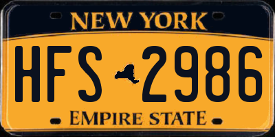 NY license plate HFS2986