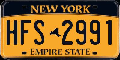 NY license plate HFS2991