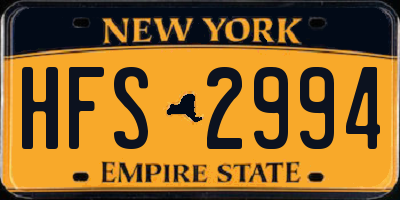 NY license plate HFS2994