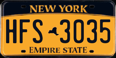 NY license plate HFS3035