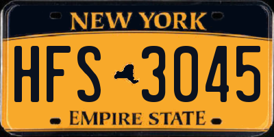 NY license plate HFS3045