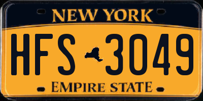 NY license plate HFS3049