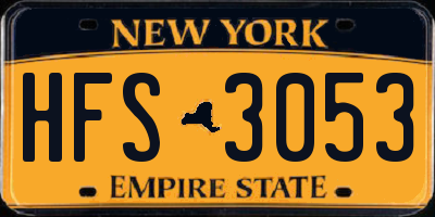 NY license plate HFS3053