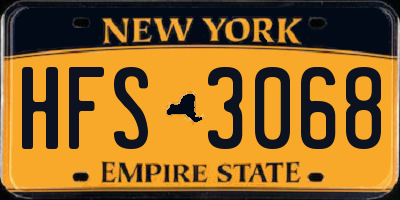 NY license plate HFS3068