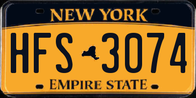 NY license plate HFS3074