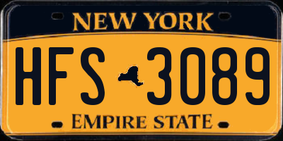 NY license plate HFS3089