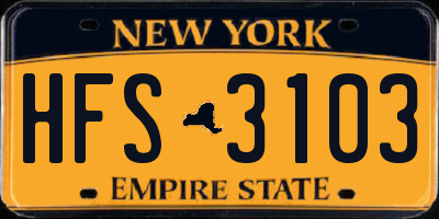 NY license plate HFS3103