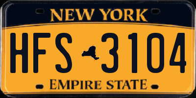 NY license plate HFS3104