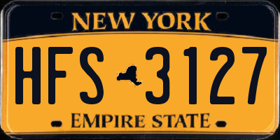 NY license plate HFS3127