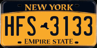 NY license plate HFS3133
