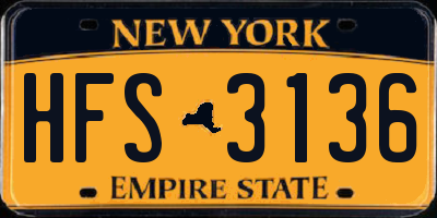 NY license plate HFS3136